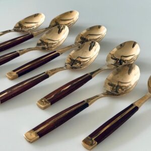 8 Esslöffel Bronze Palisander Midcentury Design 1960er