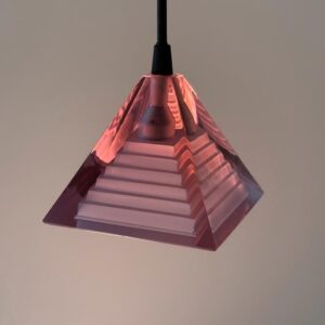 Mazzega Lampen Pendelleuchten Paar Murano Pyramid Piva Italy