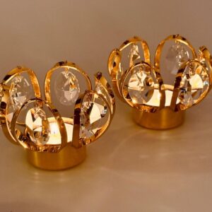 Weinfurtner Teelichthalter Kerzenständer 24 kt vergoldet Kristall