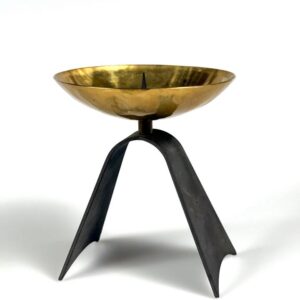 Kerzenständer handgeschmiedet Eisen Messing DDR 1960er