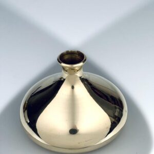 Vase Messing massiv brass Schweden handgefertigt schwer 1960er