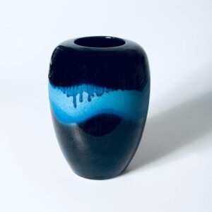 FAT LAVA Vase Scheurich blau dunkelblau vintage modern 60s