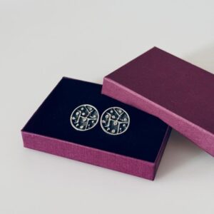 Manschettenknöpfe Brutalist Silber 800er grafisch 1960er