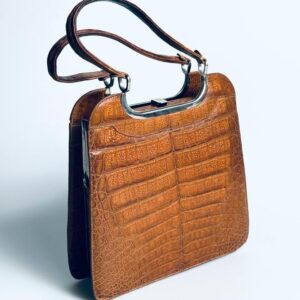 Handtasche Kroko Optik Leder Vintage 1960er