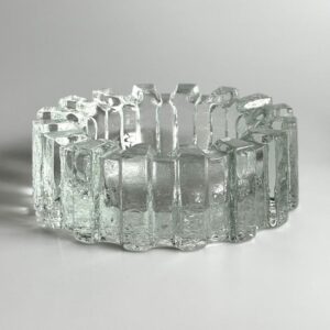 Pukeberg Kerzenständer Eisglas Brutalist Sweden 1960er