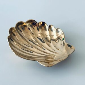 Muschelschale Messing Schale Jakobsmuschel Taufschale Italy 60er