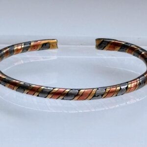 Massai Armreif schmal Messing Kupfer Zinn oval vintage