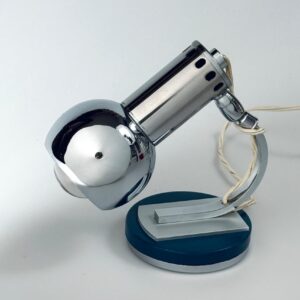 Tischleuchte Lampe Italien petrol Chrom Italy 1970er