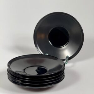 8 Untertassen Rosenthal Wirkkala Variation Porcelain noir 1960er