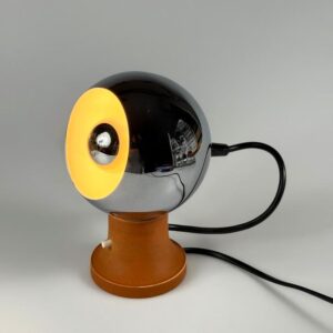 Eyeball Lampe Spaceage Tischleuchte Chrom Italy 1970er