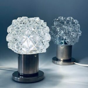 Lampe Kamenicky Senov Paar Wandlampe Kristall 60er