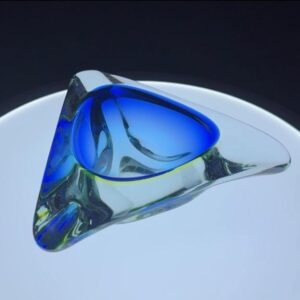 Aschenbecher Schale Murano Glas groß Sommerso 1970er