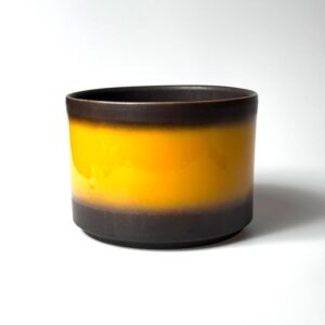 Großer Übertopf Keramik Jasba Midcentury gelb schwarz 1960er