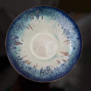 Emaille Schale blau weiß Kupfer Deutschland 1960er