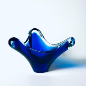 Schale Kristallglas Böhmen Design R. Beranek Überfang 60er