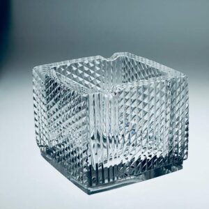 Aschenbecher Bleikristall schwer Glas Würfel funkelnd 1960er