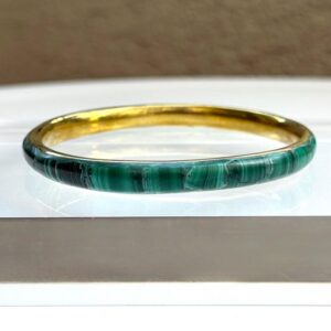 Armreif aus Malachit und Messing Vintage