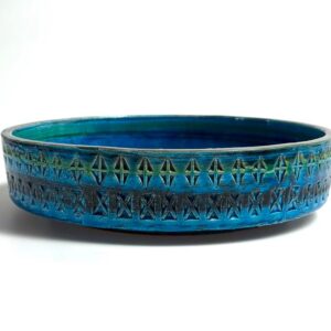 Bitossi Keramik Schale Italy Ø 28 cm Rimini Blu Aldo Londi 1970er