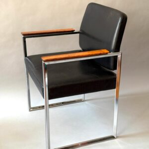 2 Bauhaus Sessel Leder Palisander Chrom 1970er