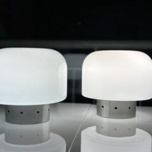 Stilux Milano Tischleuchten 70s Paar Lampe Italy Glas