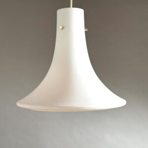 Pendelleuchte Lampe Glas Limburg Opalglas tulip Tulpe 1970er Ø 40