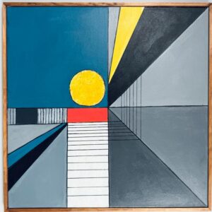 Bauhaus Reproduktion Öl Gemälde gerahmt 62 x 62