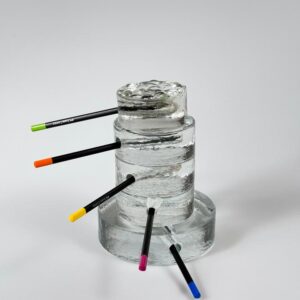 Blockvase Solifleur Eisglas Wiesenthalhütte Walther Glas 1960er