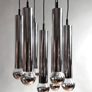 Doria Kaskade Lampe Leuchte Chrom siebenflammig 1970er