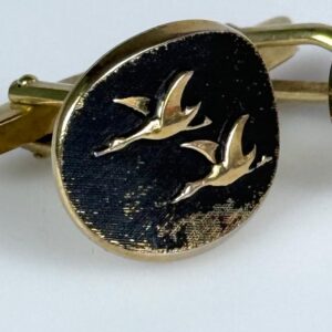 Manschettenknöpfe Vintage Gold Gänse 1950er/60er