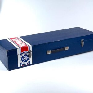 Yamaha Holzkiste Synthesizer blau shabby Kiste Aufbewahrung 80s