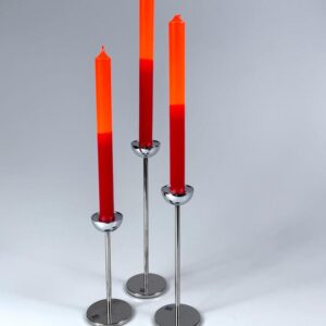 SKS Design Kerzenständer Chrom postmodern Edelstahl 1980er