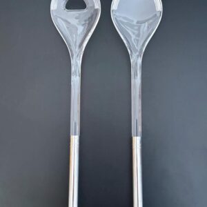 Fink großes Salatbesteck versilbert Acrylglas Vintage edel 1990s