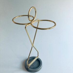 Schirmständer grau gold Eisen midcentury 1950er