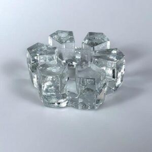 Stövchen Eisglas Glas vintage Teewärmer massiv schwer 1960er