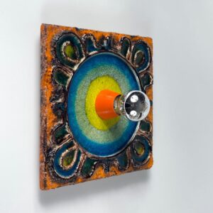 Kaiser Wandleuchte Fat Lava Lampe Keramik Craquelé 1960er