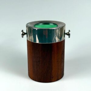 Weinkühler Teakholz Bruckmann versilbert Flaschenkühler 1970er