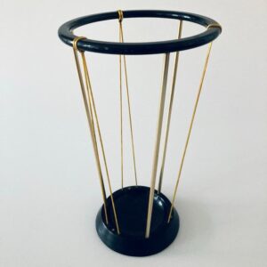 Schirmständer Eisen schwarz gold String 1950er