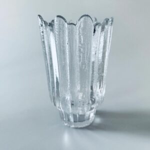 Annahütte Kristallglas Vase Eisglas Vintage MCM Kosta Boda 1960er