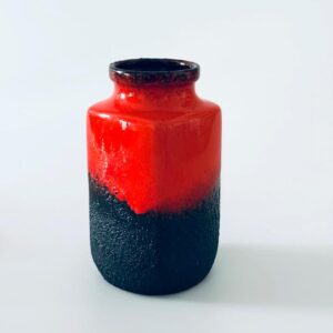 Scheurich Vase Fat Lava rot schwarz Vintage 1960er