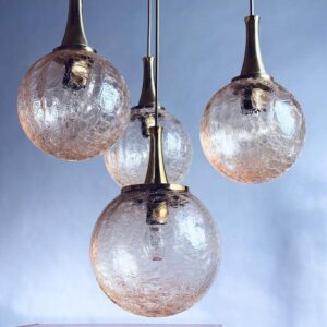 Bankamp Kaskadenlampe Pendelleuchte Lampe Gold Messing 1970er