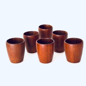 6 Teak Eierbecher Denmark 1960er Danish Modern