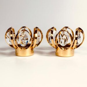 Weinfurtner Teelichthalter Kerzenständer 24 kt vergoldet Kristall