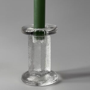 Pukeberg Kerzenständer Eisglas Brutalist Sweden 1960er