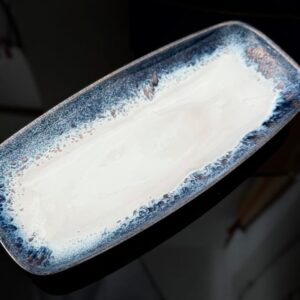 Emaille Schale Ablage Blau Weiß Kupfer Deutschland 1960er