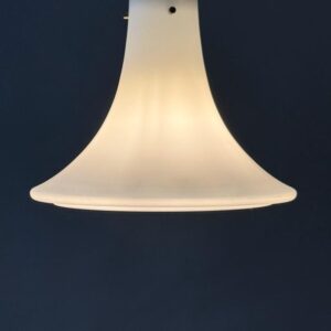 Pendelleuchte Lampe Glas Limburg Opalglas tulip Tulpe 1970er Ø 40