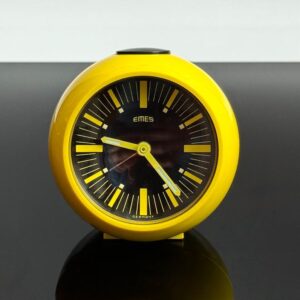 Emes mechanischer Wecker gelb Space age 1960er