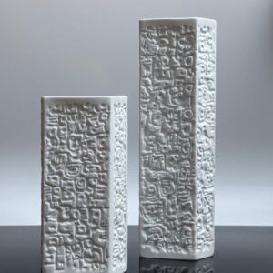 OP Art Vasen Schwahn Hutschenreuther Paar Biskuit Modernist 1970s