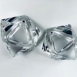 4 x Aschenbecher Kristall Glas Art Deco Stil VEB ILM 1950er