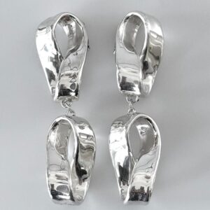 Bat-Ami Modernist Design Ohrclips aus 925er Silber Israel 70er