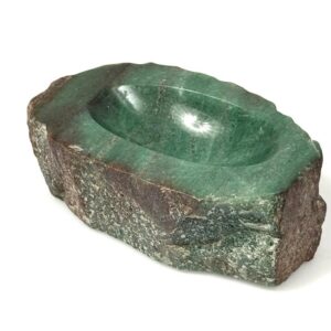 Aventurin Schale Aschenbecher grüner Naturstein 1960er